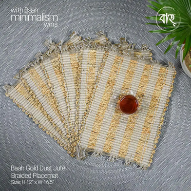 Baah Gold Dust Jute Braided Placemat-set of 6 image