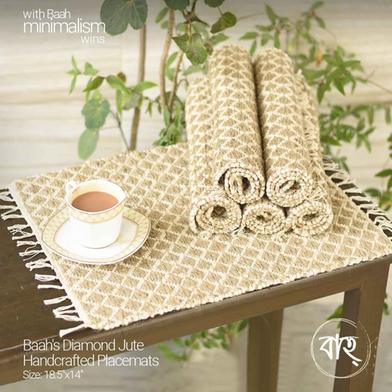 Baah’s Diamond Jute Handcrafted Placemat-set of 6 image