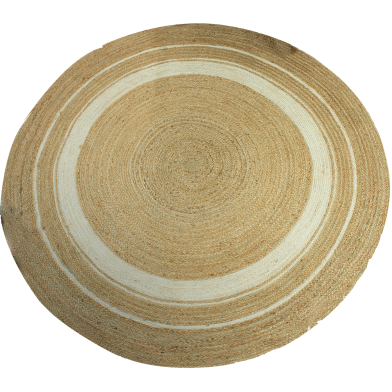 Baah’s Field’s Of Gold 01 Natural Living Jute Round Rug 4′ dia image