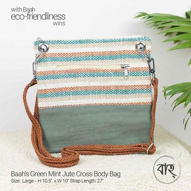 Baah’s Green Mint Jute Cross Body Bag image