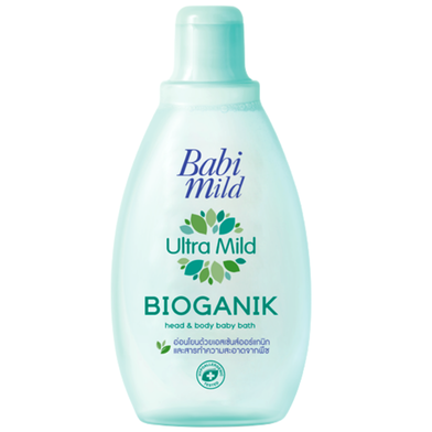 Babi Mild Ultra Mild Bioganik Head and Body Baby Bath Wash 200ml image