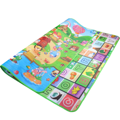 Baby Crawling Play Mat Climb Pad Double-Side Fruit Letters And Happy Farm Baby Toys Playmat Kids Carpet Baby Game image
