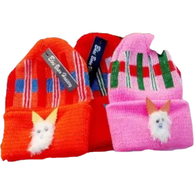 Baby Kan Tupi Toddler Baby Knit Hat Cap Set Lightweight Winter Warm Beanie Cap renfom for 0-2 Years image