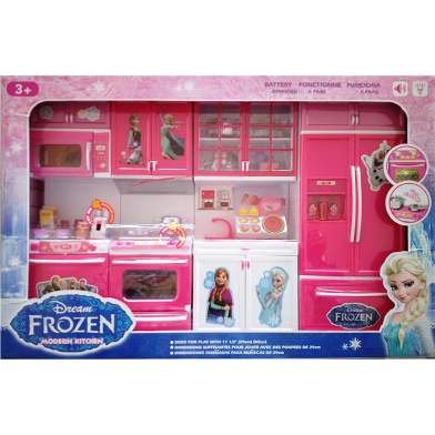 Baby New Toys Frozen Cartoon Figured Battery Operated Modern Dream Kitchen Set image
