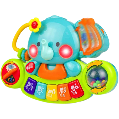 Baby Piano Toys 6 to 12 Months, Musical Toys Elephant Piano Keyboard for Toddlers 1-3, Light Up Educational Electronic Learning Toys Birthday Gift for 1 Years Olds Kids Boys Girls image