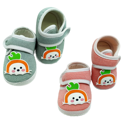 Baby Shoes Newborn Infant Warm Booties Soft Anti-Slip Sole Winter Button Flats Boots (baby_shoe_cloth_0-6m_ran)0-6 Months Random Color image