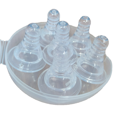 Baby Silicone Nipple Soft Silicone With Box - 6 pcs image