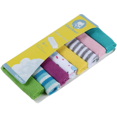 Baby Small Square Towels Baby Feeding Napkins Newborn Child Handkerchief Face Washing Easily Washable And Dryable Pack Of 8pcs image