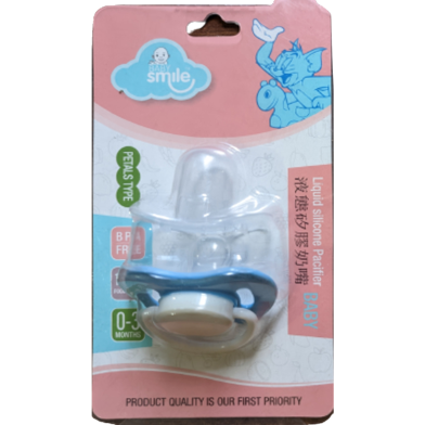 Baby Smile Petals Type Liquid Silicone Pacifier (0-3) Months 1 Pcs Blue image