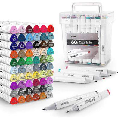 Baile Dual Tips Permanent Artist Coloring Drawing Art Markers Set 60 Colors image