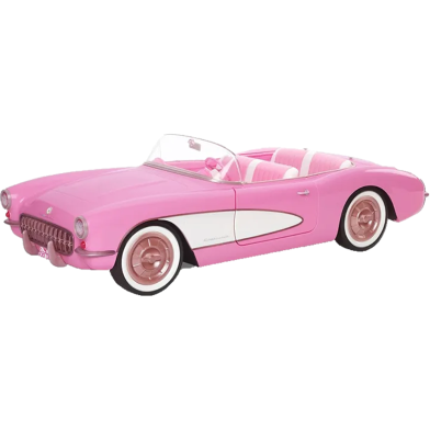 Barbie HPK02 The Movie Pink Corvette Convertible Barbie The Movie Car, Vintage-Inspired Pink image