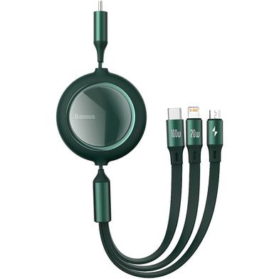 Baseus Bright Mirror One - for - three Retractable Data Cable Type-C to M L C 1.2m 100W image