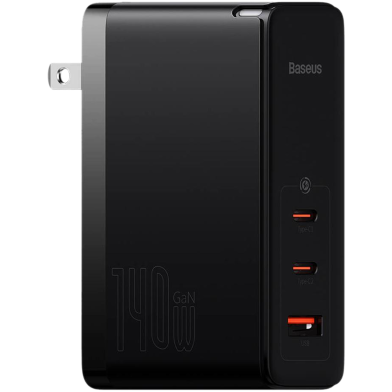 Baseus GaN5 Pro Fast Charger 2C U 140W EU Black(With Superior Series Fast Charging Data Cable) Type-C to Type-C 240W 48V/5A 1m(CCGP100201) -Black image