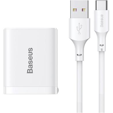 Baseus Super Fast Charger (Huawei Module) 1U 40W CN With Baseus Simple Wisdom 5A Data Cable USB to Type-C 1.0m image