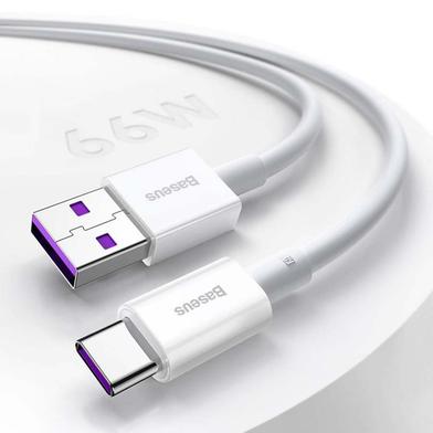 Baseus Superior Series Fast Charging Data Cable USB to Type-C 66W 1m White CATYS-02 image