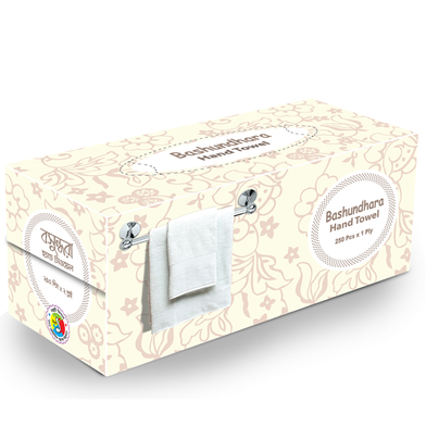 Bashundhara Hand Towel- 1 ply 250 pcs Poly Premium (White) image