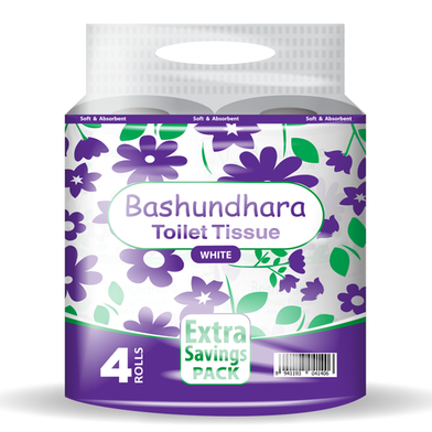 Bashundhara White Toilet Tissue 4 pcs Combo image