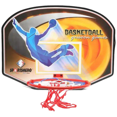 Basketball Board with Net - Red and White image