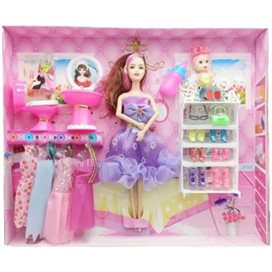 Beauty Fashion And Stylish Barbie Doll Toy With Dress And Accessories (barbie_dressandshoe_b) image