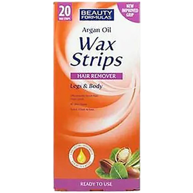 Beauty Formulas Argan Oil Wax Strips Hair Remover Legs and Body image