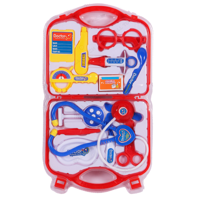 Best Doctor Set -13 Pcs Doctor Equipment Toy For Role Play By Kids (doctorset_637_red) Red image