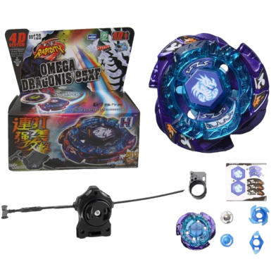 Beyblade 4D System Metal Series Fusion Top Rapidity Fight Metal Master Beyblade 4D Launcher Grip Set Collection image