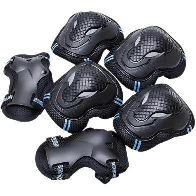 Bicycle Safety Protector Kit 6Pcs for kids and Youth Knee Elbow Wrist Pads Guards (multicolor or any Degsin). image