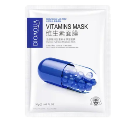 Bioqua Moisturizing and Lock Water Skin Vitamins Mask 30 gm image