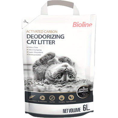 Bioline Activated Carbon Deodorizing Tofu Cat Litter 6 Ltr image