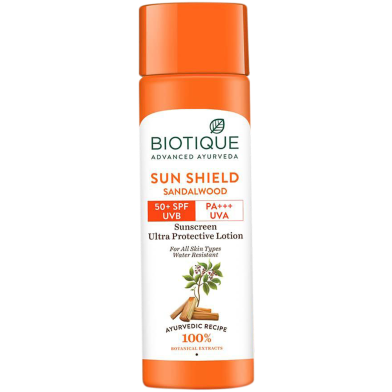 Biotique Bio Sandalwood 50 SPF UVA/UVB Sunscreen Ultra Soothing Face Lotion-120 ml image