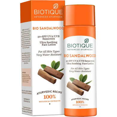 Biotique Bio Sun Shield Sandalwood 50 Plus SPF Sunscreen Lotion 120 ml image