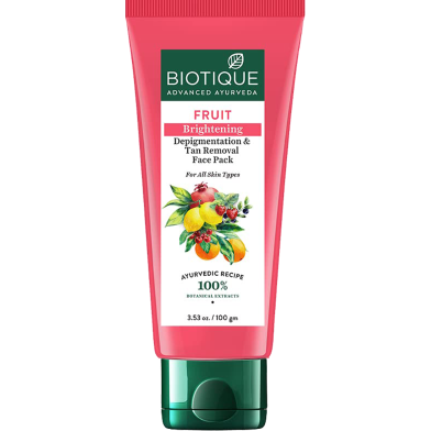 Biotique Fruit Depigmentation and Tan Removal Face Pack 100 gm image