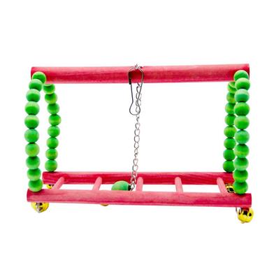 Bird Playground Wooden Bridge Swing For Parrots Budgies/ Parrot image