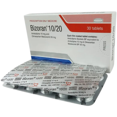 Bizoran 10mg 20mg Tablet 15's Strip image
