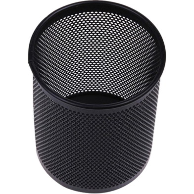 Black Metal Mesh Round Pen Organizer for Office Desk image