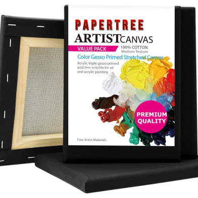 Black Premium Canvas 6x8 Inch 3 PCS COMBO image