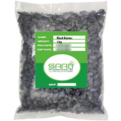 Saad Black Raisins Black Raisin Kalo Kismish Dried Fruit - 1Kg image