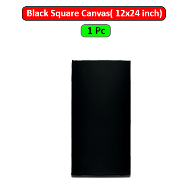 Black Square Canvas 12x24 inch image