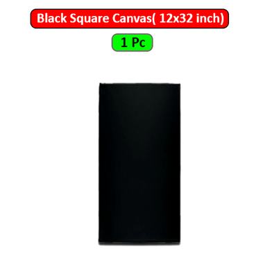 Black Square Canvas 12x32 inch image