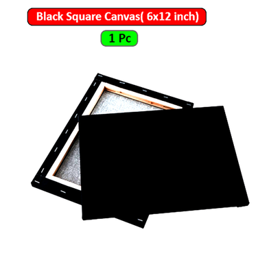 Black Square Canvas 6x12 inch image