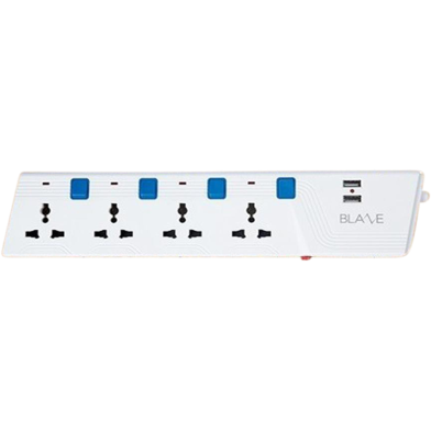 Blaze Smart Extension Socket 4 SKT, 2 Pin, 3 Yard, 2 USB Ports image