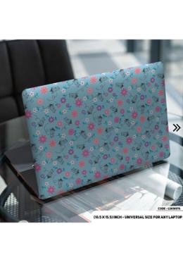 DDecorator Blue Flower Pattern Floral Design Laptop Sticker image