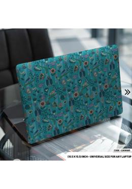 DDecorator Blue Flower Pattern Floral Design Laptop Sticker image