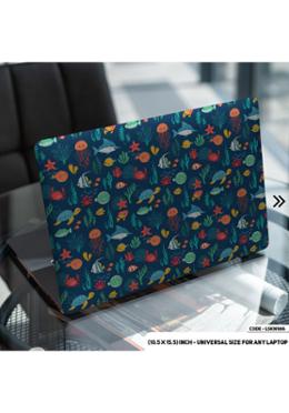 DDecorator Blue Flower Pattern Floral Design Laptop Sticker image