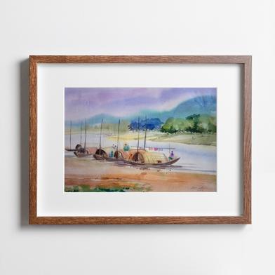 Boat life Watercolor - (20x16)inches image