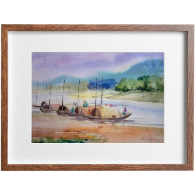 Boat life Watercolor - (20x16)inches image