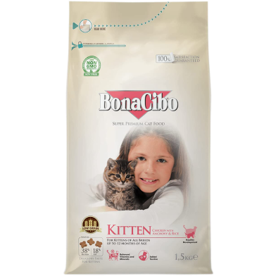 BonaCibo Super Premium Kitten Dry Food For All Breeds 1.5kg image