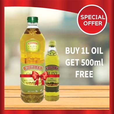 Borges Olive Pomace Oil 1 Ltr With Pomace 500ml Free image