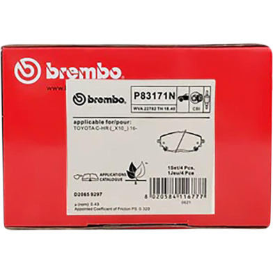 Brembo Front Brake Pad P83171N (Toyota CHR HV-ZYX10,ZYX11) image