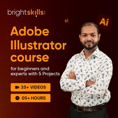 Bright Skills Adobe Illustrator course for beginners and experts with 5 projects image